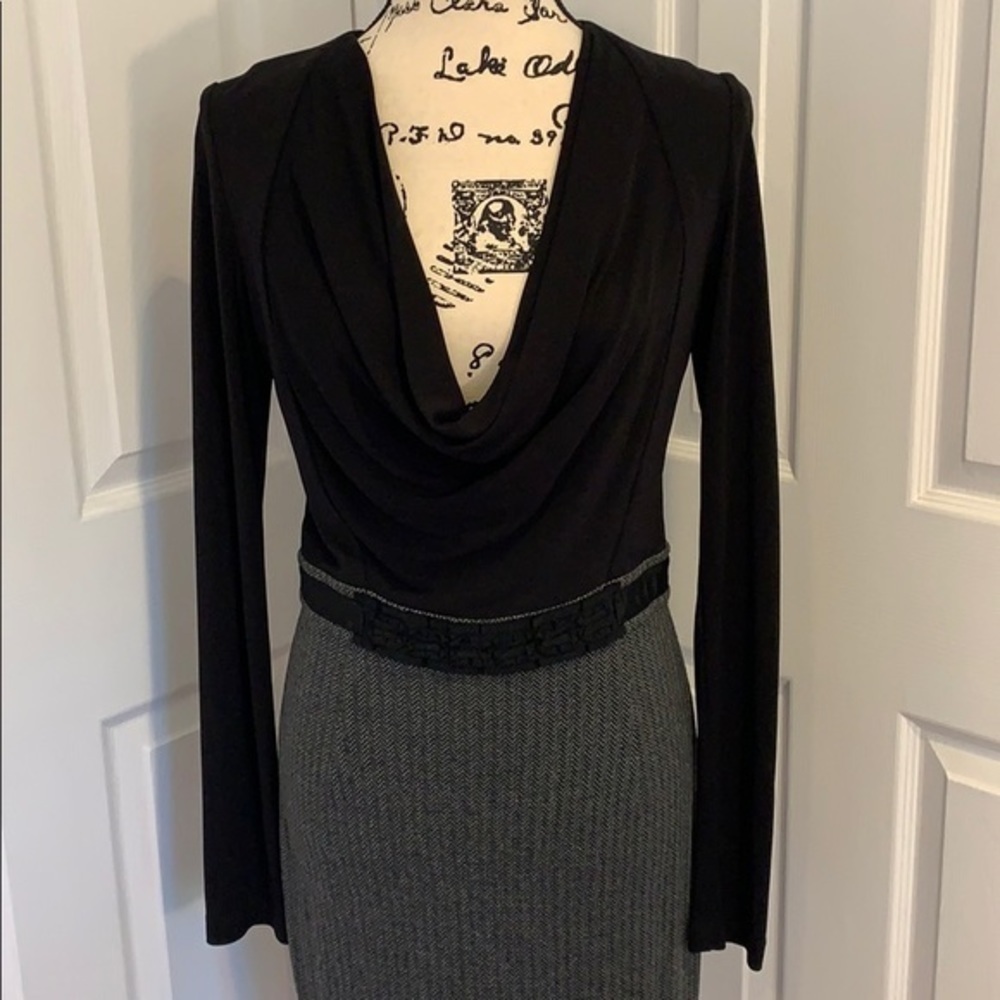 Badgley Mischka Long Sleeve Cowl Neck Dress NEW! - Picture 8 of 9